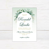 Elegant Green Botanical Arch Invitations - goprintplus