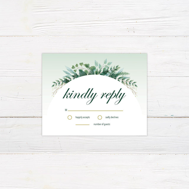 Elegant Green Botanical Arch RSVP - goprintplus