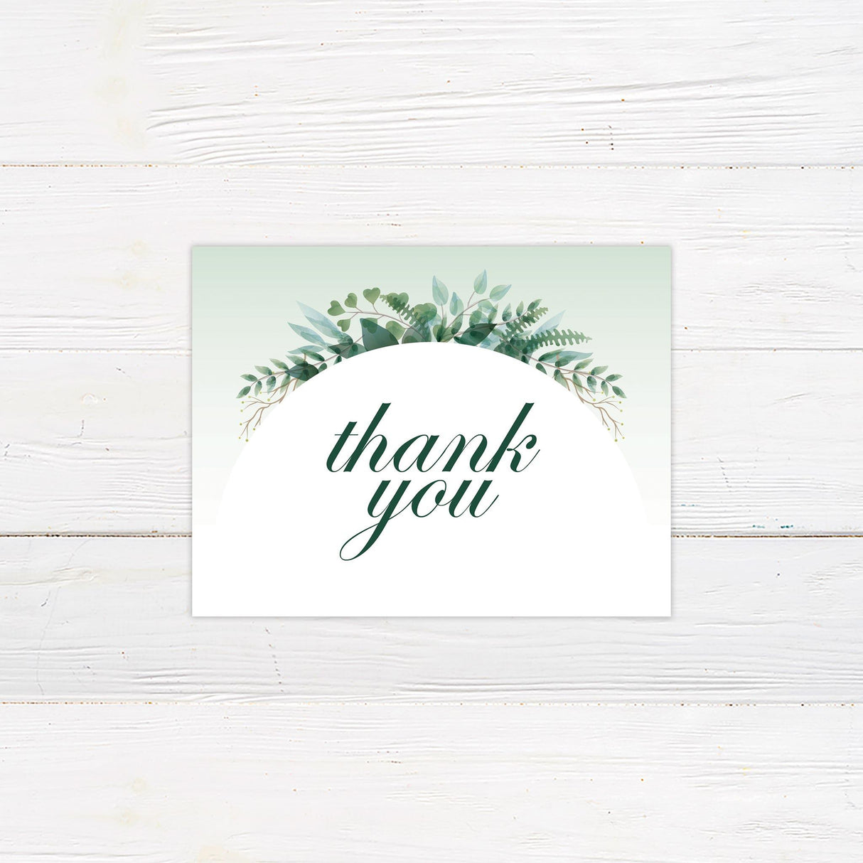 Elegant Green Botanical Arch Thank You Card - goprintplus