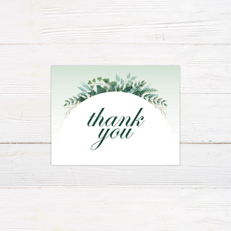 Elegant Green Botanical Arch Thank You Card - goprintplus