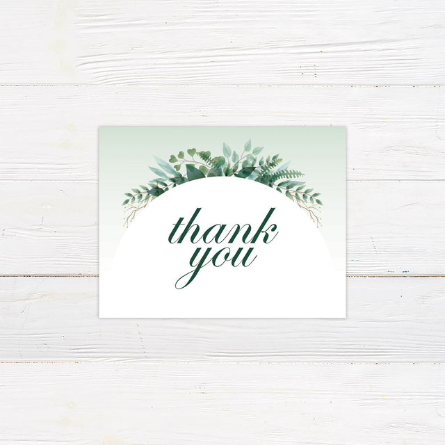 Elegant Green Botanical Arch Thank You Card - goprintplus