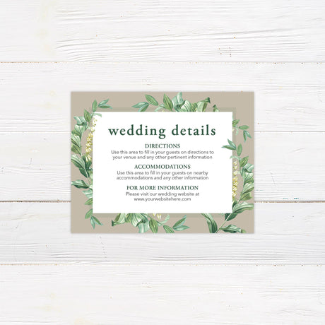 Elegant Green Botanical Details Cards - goprintplus