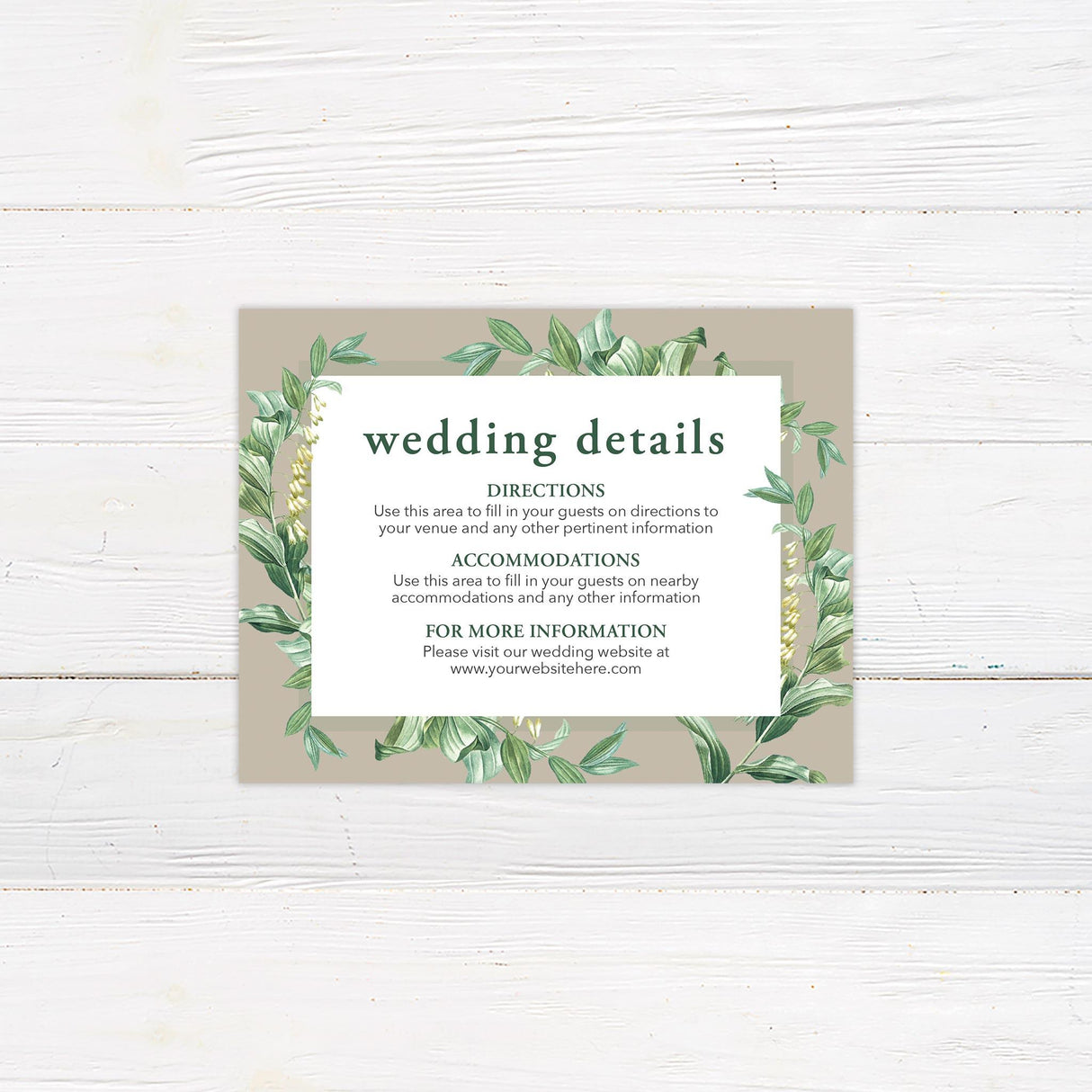 Elegant Green Botanical Invitations - goprintplus