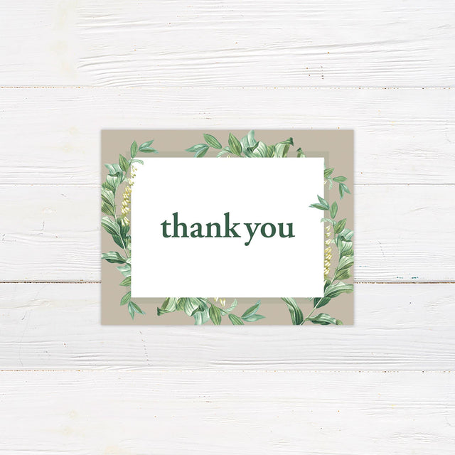 Elegant Green Botanical Thank You Card - goprintplus