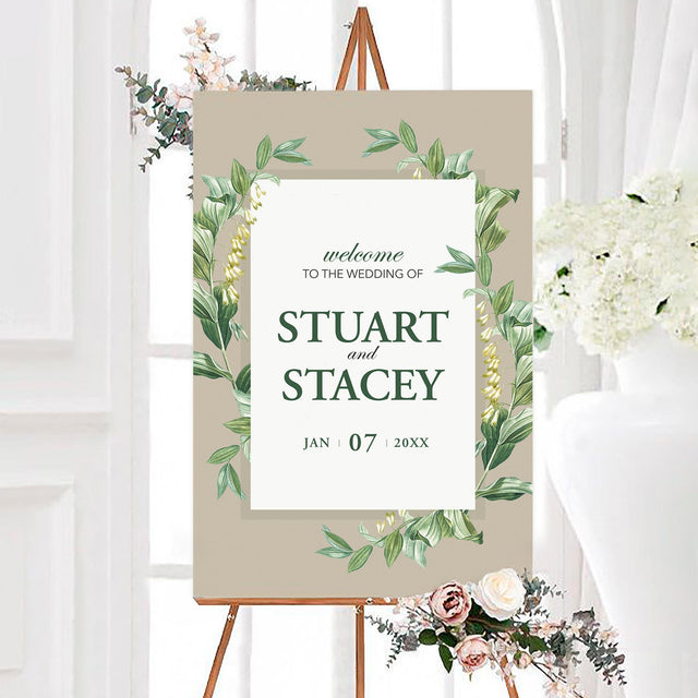 Elegant Green Botanical Sign - goprintplus