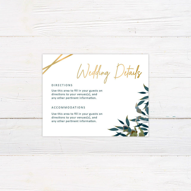 Elegant Green Leaves Details Cards - goprintplus