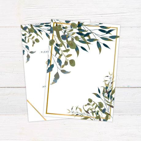 Elegant Green Leaves Invitations - goprintplus