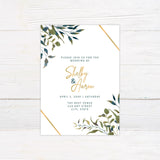 Elegant Green Leaves Invitations - goprintplus