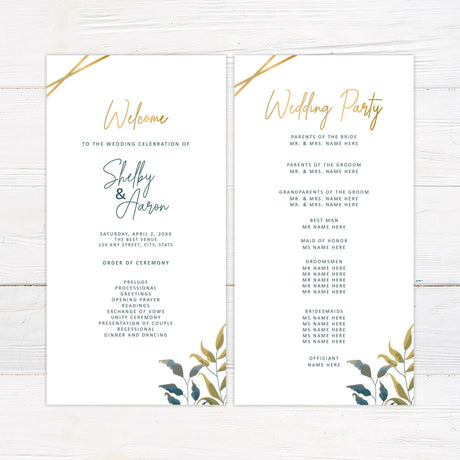 Elegant Green Leaves Invitations - goprintplus