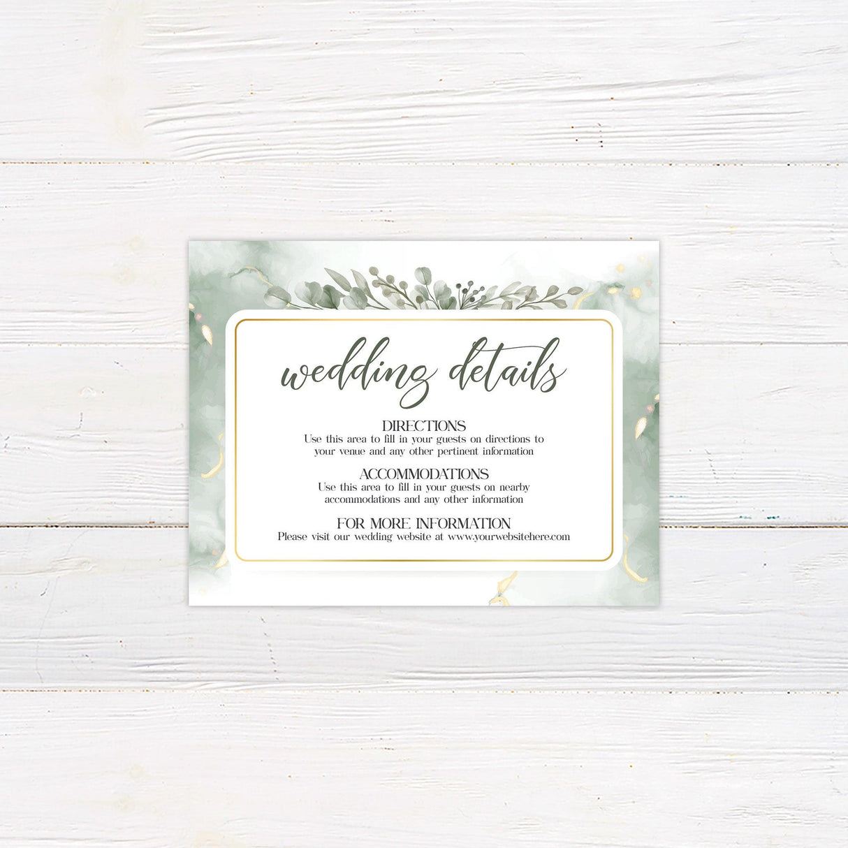 Elegant Greenery Details Cards - goprintplus