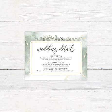 Elegant Greenery Details Cards - goprintplus