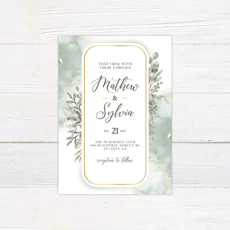 Elegant Greenery Invitations - goprintplus