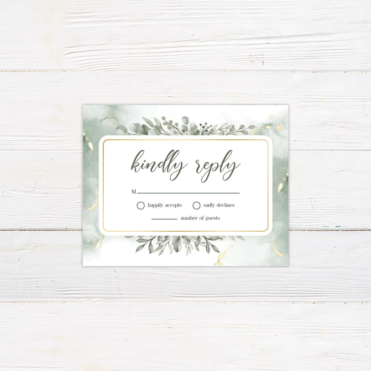 Elegant Greenery Invitations - goprintplus