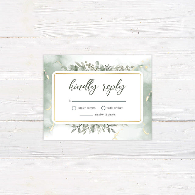 Elegant Greenery RSVP - goprintplus