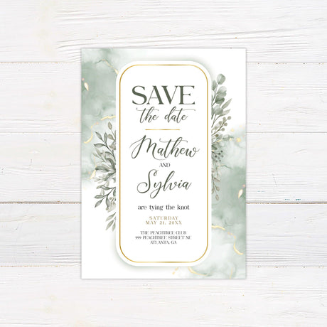 Elegant Greenery Invitations - goprintplus