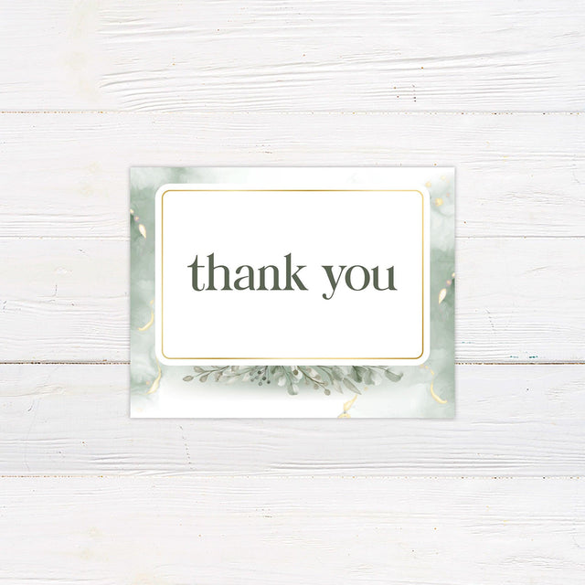 Elegant Greenery Thank You Card - goprintplus