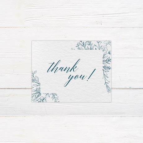 Indigo Floral Thank You Card - goprintplus