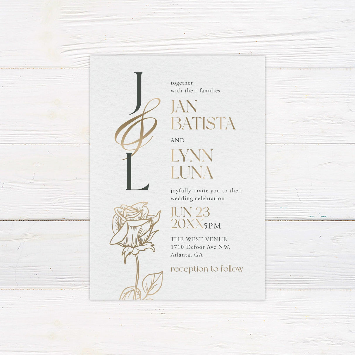 Elegant Initials Invitations - goprintplus