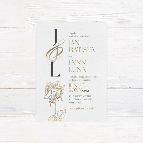 Elegant Initials Invitations - goprintplus