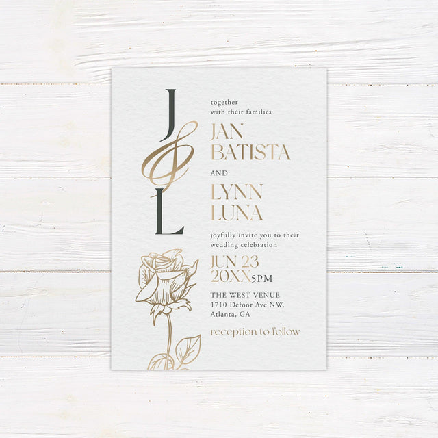 Elegant Initials Invitations - goprintplus