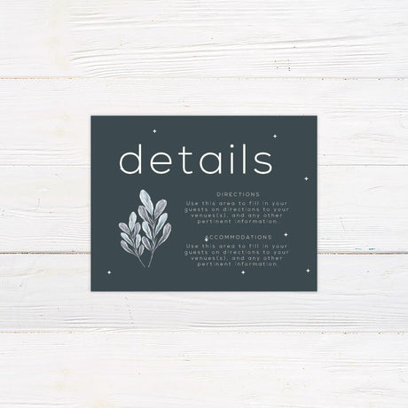 Elegant Leaves Details Cards - goprintplus