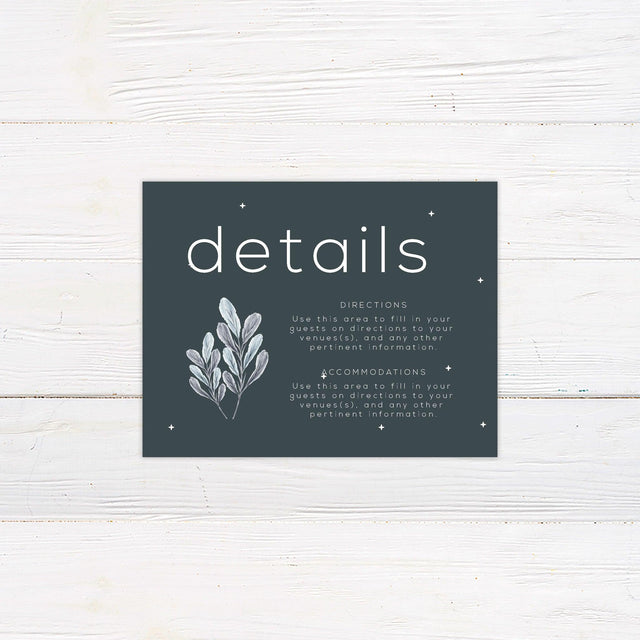 Elegant Leaves Details Cards - goprintplus