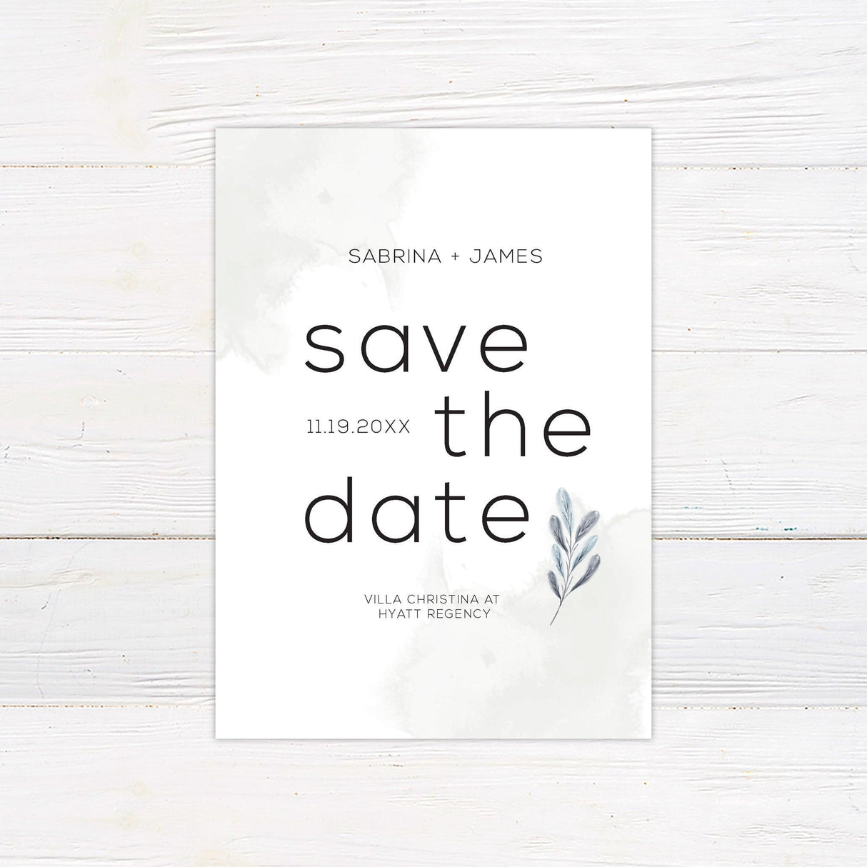 Elegant Leaves Save The Date - goprintplus