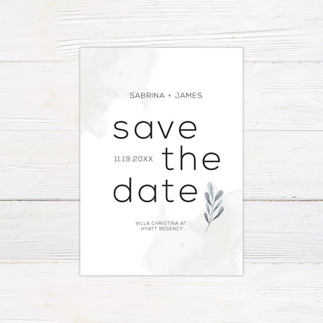 Elegant Leaves Save The Date - goprintplus