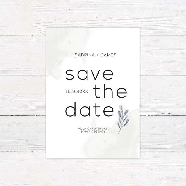 Elegant Leaves Save The Date - goprintplus