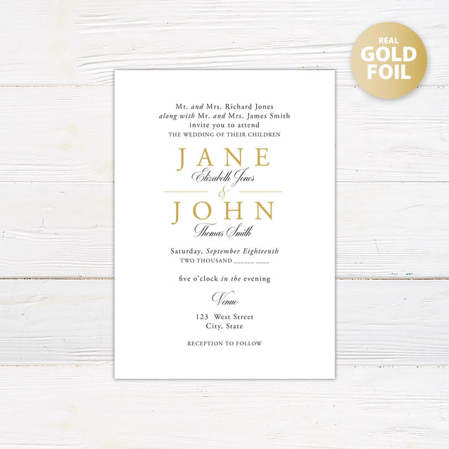 Elegant Lines Foil Invitation - goprintplus