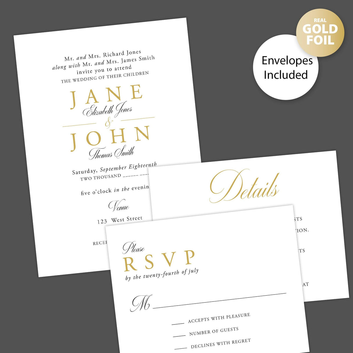 Elegant Lines Foil Invitation - goprintplus