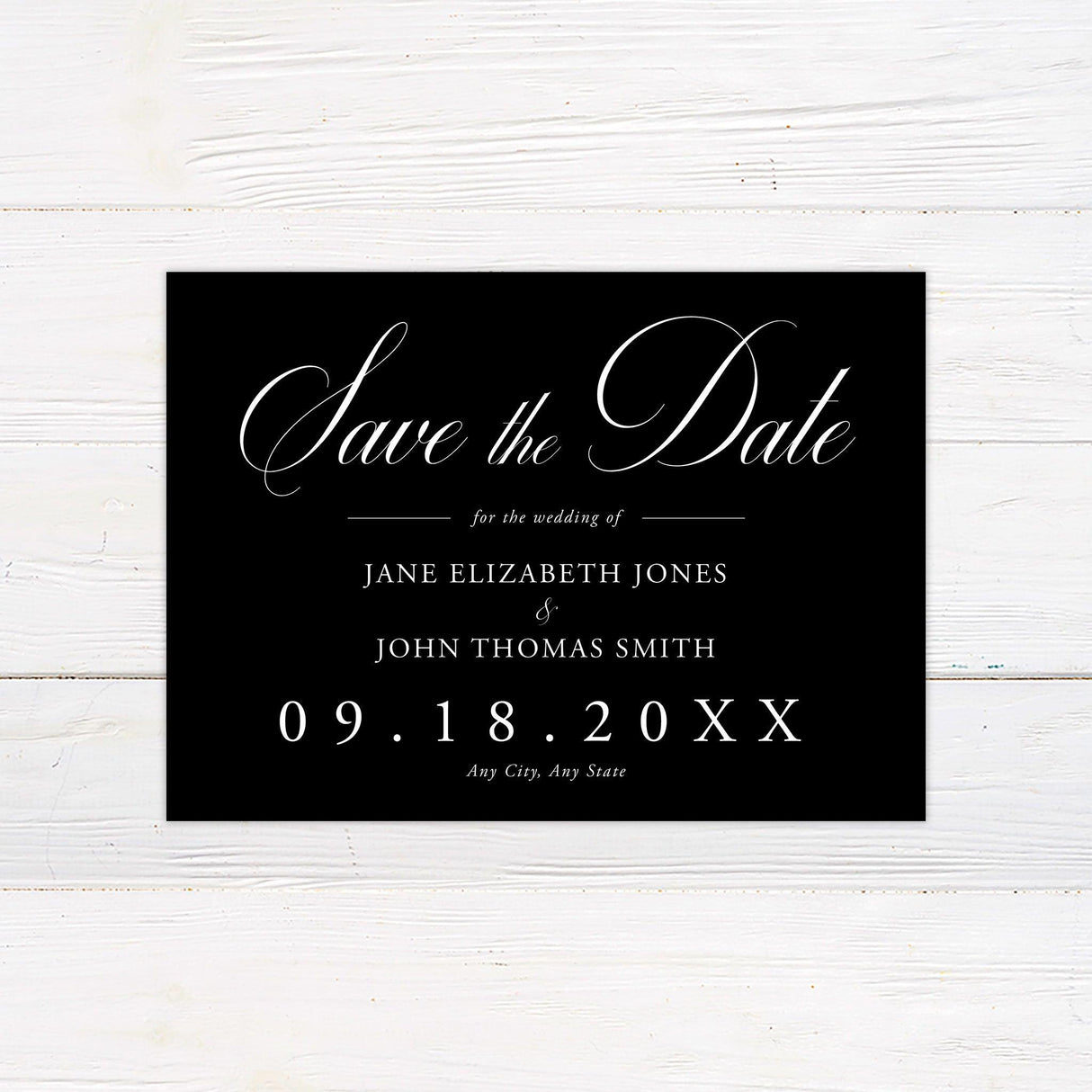 Elegant Lines Wedding Save The Date Card - goprintplus