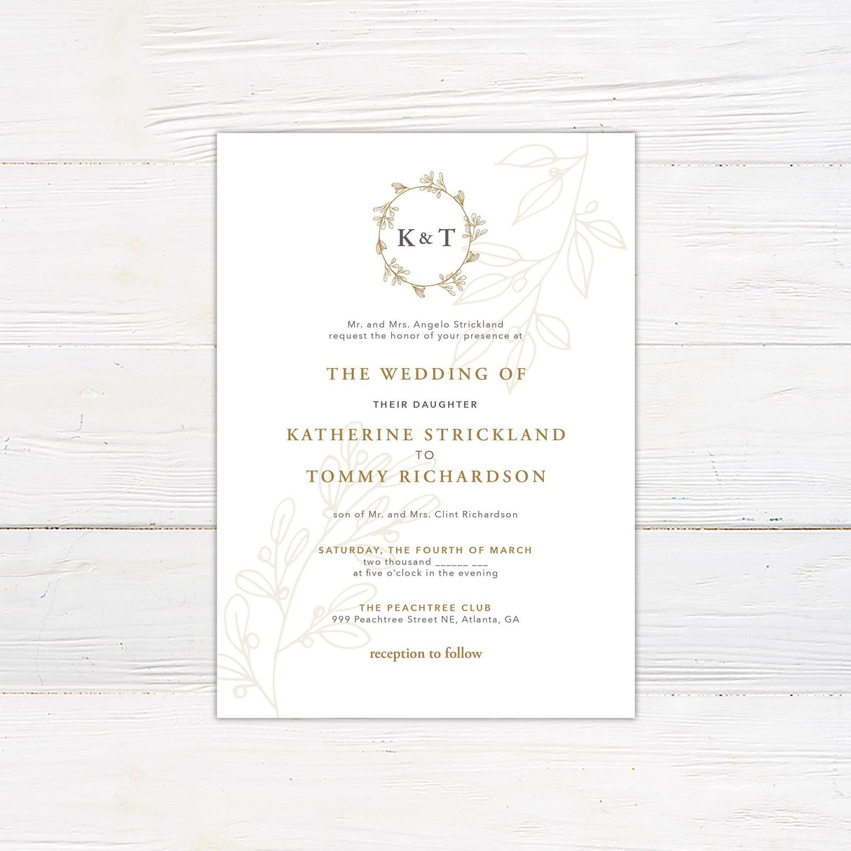 Elegant Monogram Invitations - goprintplus