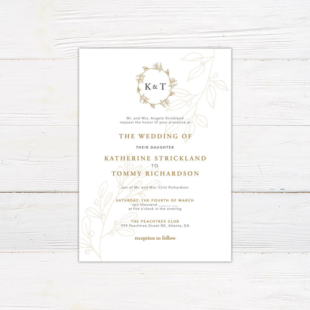 Elegant Monogram Invitations - goprintplus