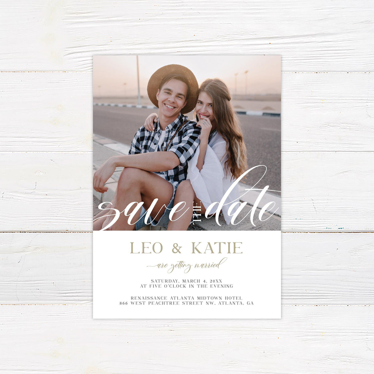 Elegant Script Save The Date - goprintplus