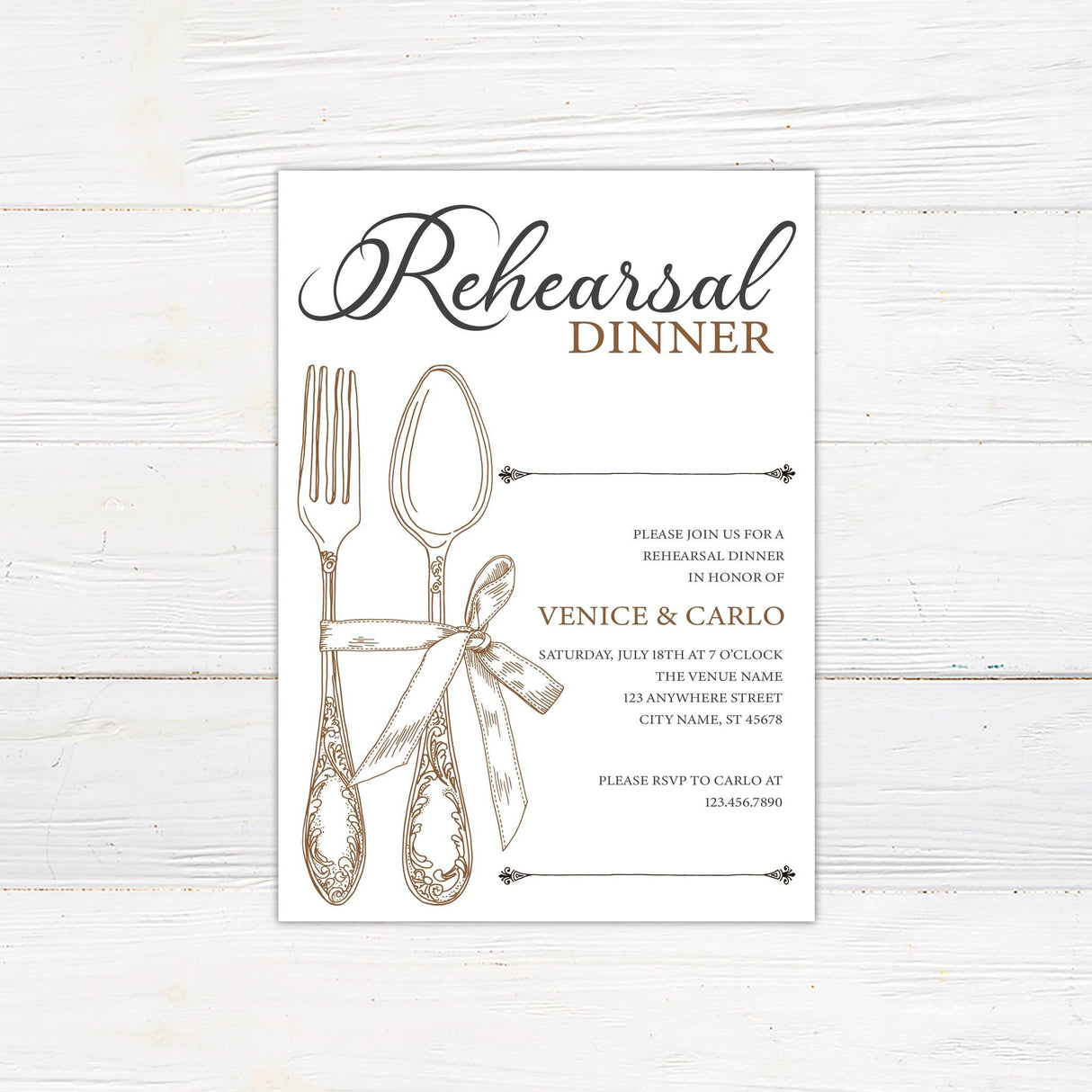 Elegant Silverware Invitation - goprintplus