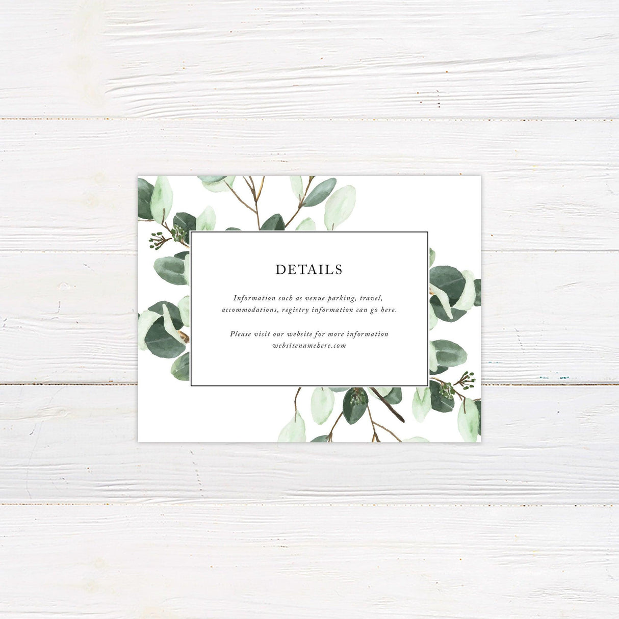 Eucalyptus Branch Details Cards - goprintplus