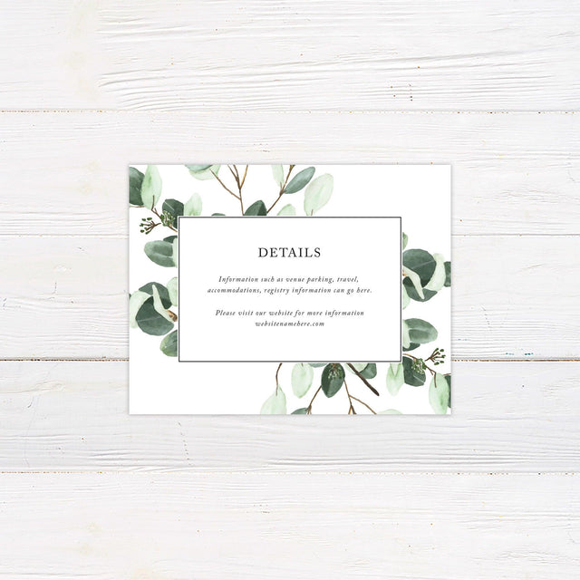 Eucalyptus Branch Details Cards - goprintplus