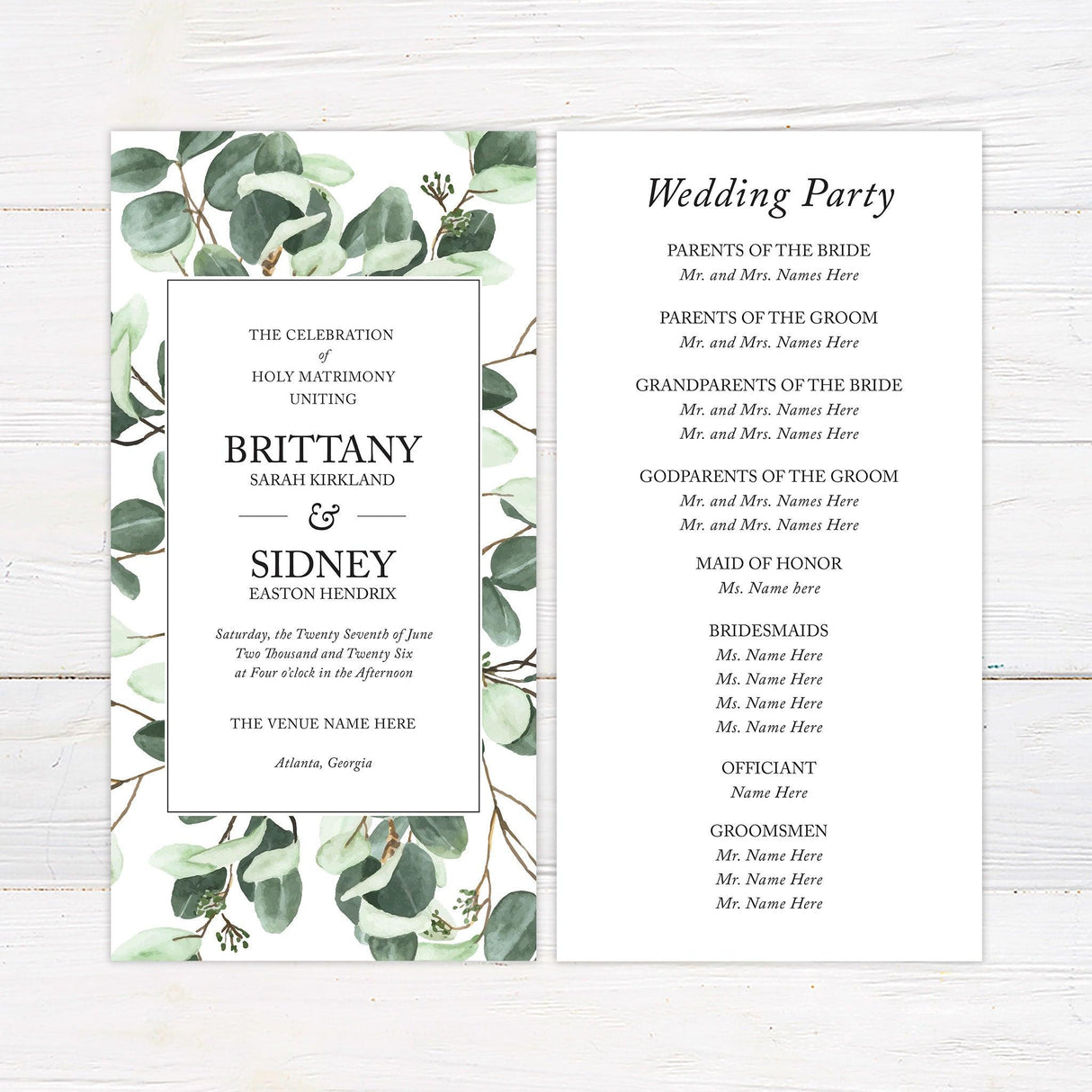 Eucalyptus Branch Invitations - goprintplus