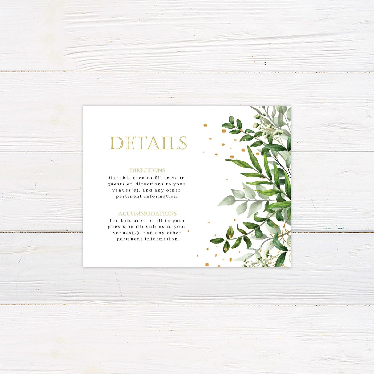 Eucalyptus Gold Details Cards - goprintplus