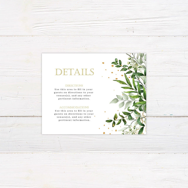 Eucalyptus Gold Details Cards - goprintplus