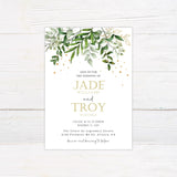 Eucalyptus Gold Invitations - goprintplus