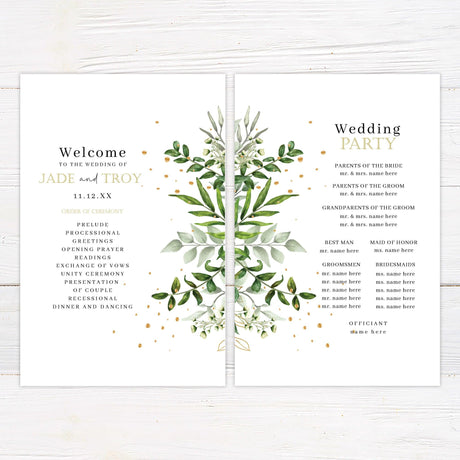 Eucalyptus Gold Invitations - goprintplus