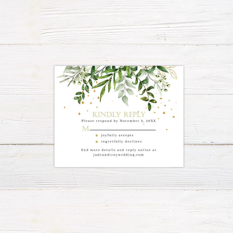 Eucalyptus Gold Invitations - goprintplus