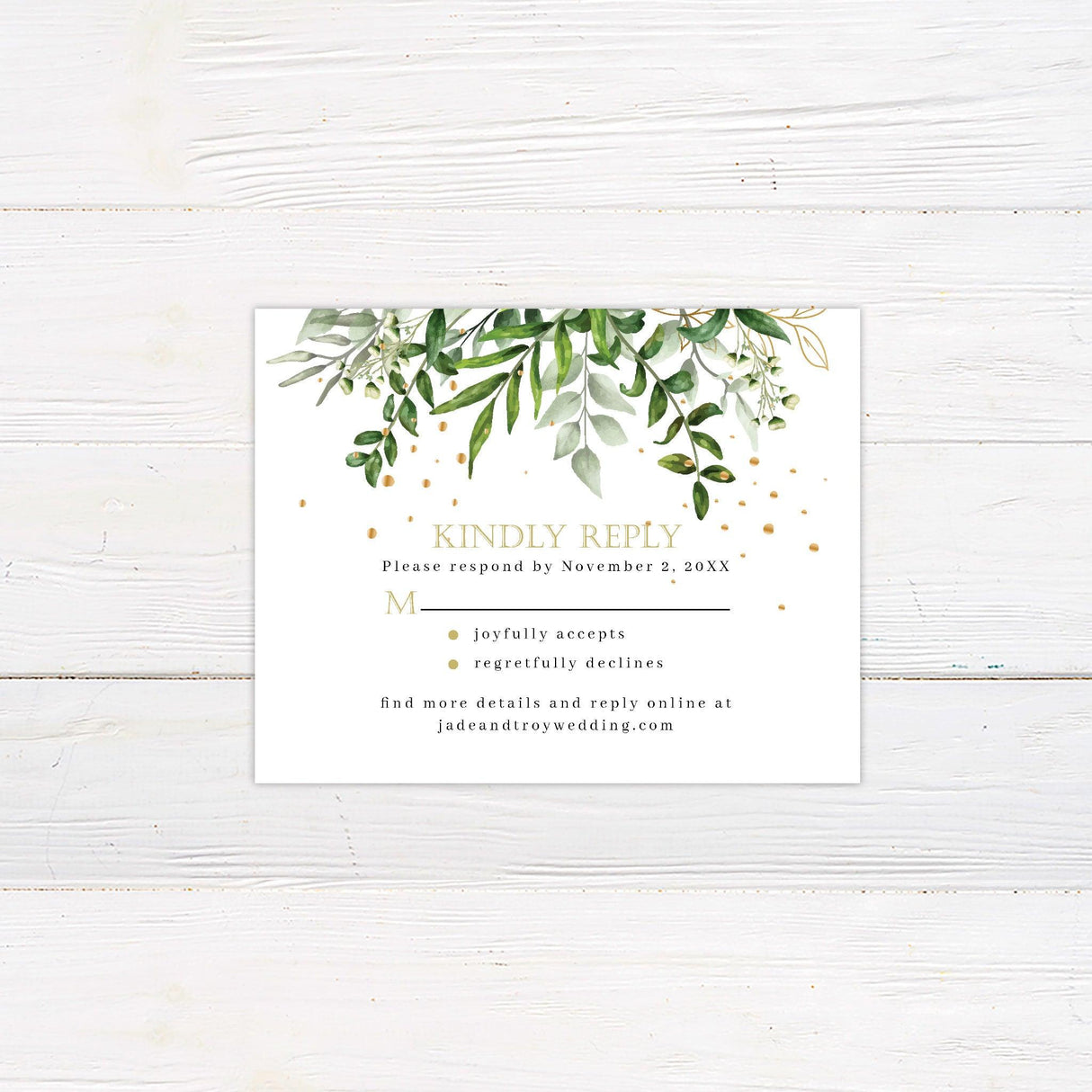 Eucalyptus Gold RSVP - goprintplus