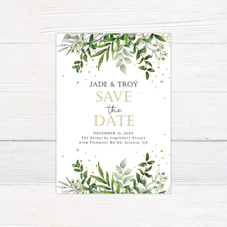 Eucalyptus Gold Invitations - goprintplus