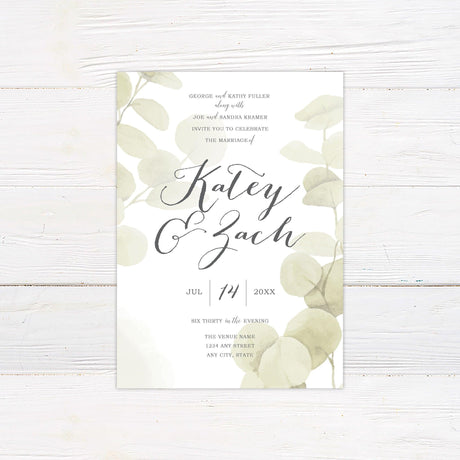 Eucalyptus Mist Invitations - goprintplus