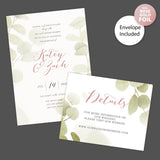 Eucalyptus Mist Foil Invitation - goprintplus