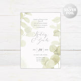 Eucalyptus Mist Foil Invitation - goprintplus