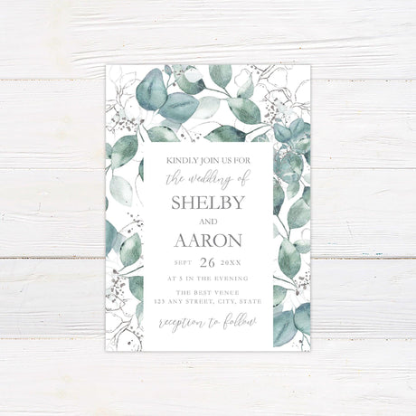 Eucalyptus Splash Invitations - goprintplus